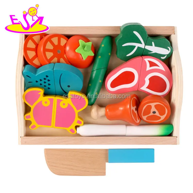 New hottest simulation wooden kitchen toy play food sets for kids pretend play W10B198