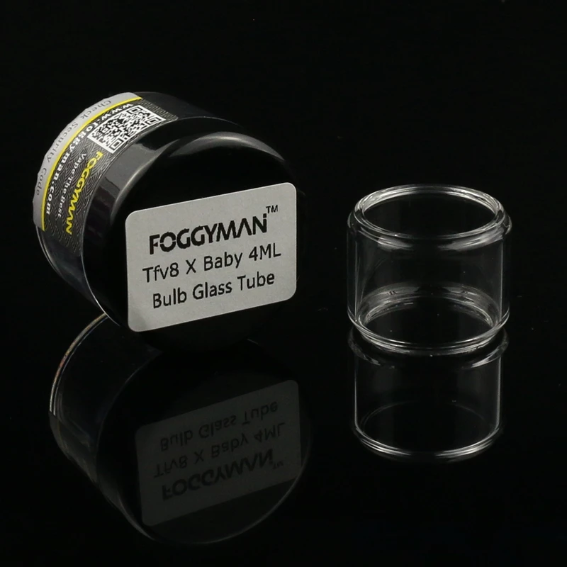 Foggyman 2ml 4ml straight and bulb  Pyrex replacement glass tube for tfv8 x baby atomizer vape