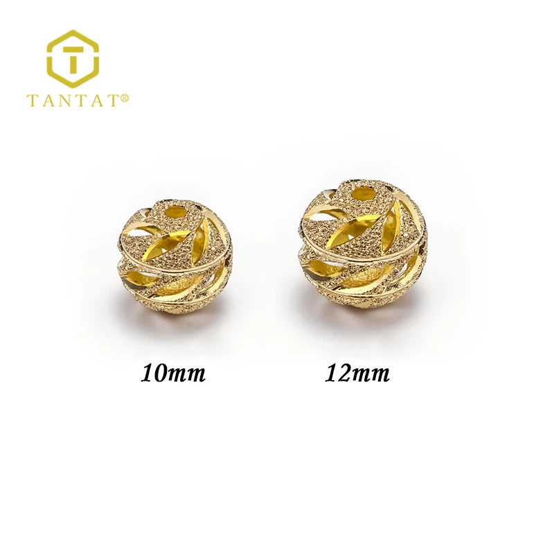 Spacer Beads brass plating micro pave zircon round beads DIY jewelry accessories