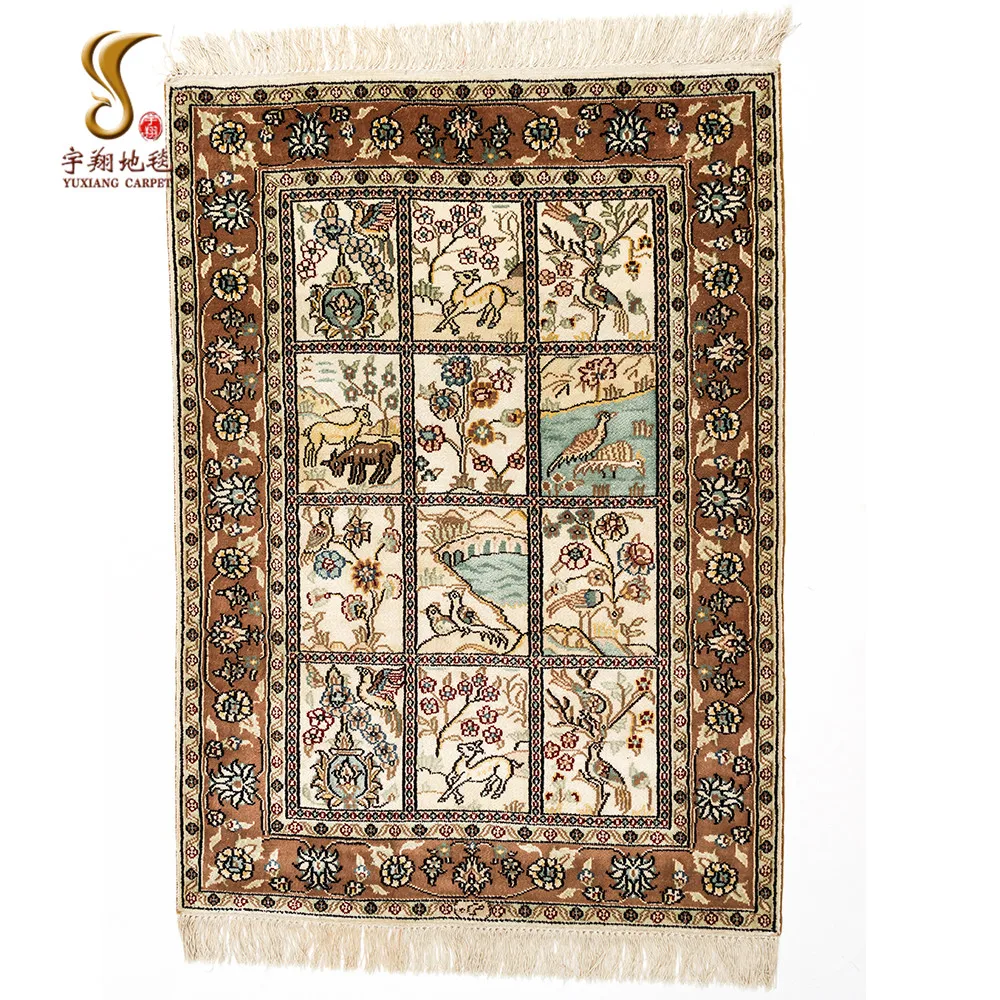 Шелковый коврик с птицами и оленями Nanyang Yuxiang, 2*3 фута