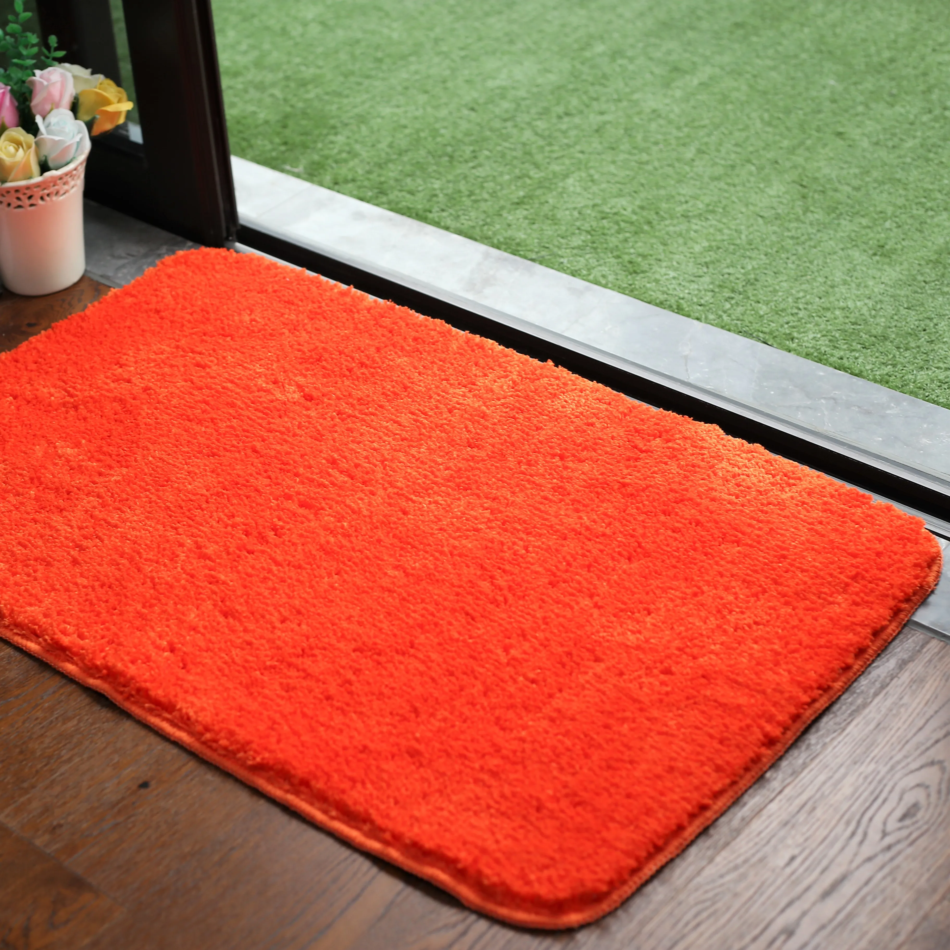 
Thick cozy elbow yarn TPR bottom anti slip press resistant room door carpet kitchen rug floor mat 