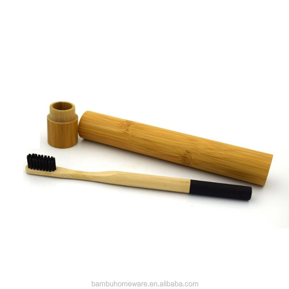 Бамбуковая зубная щетка с бамбуковым чехлом
