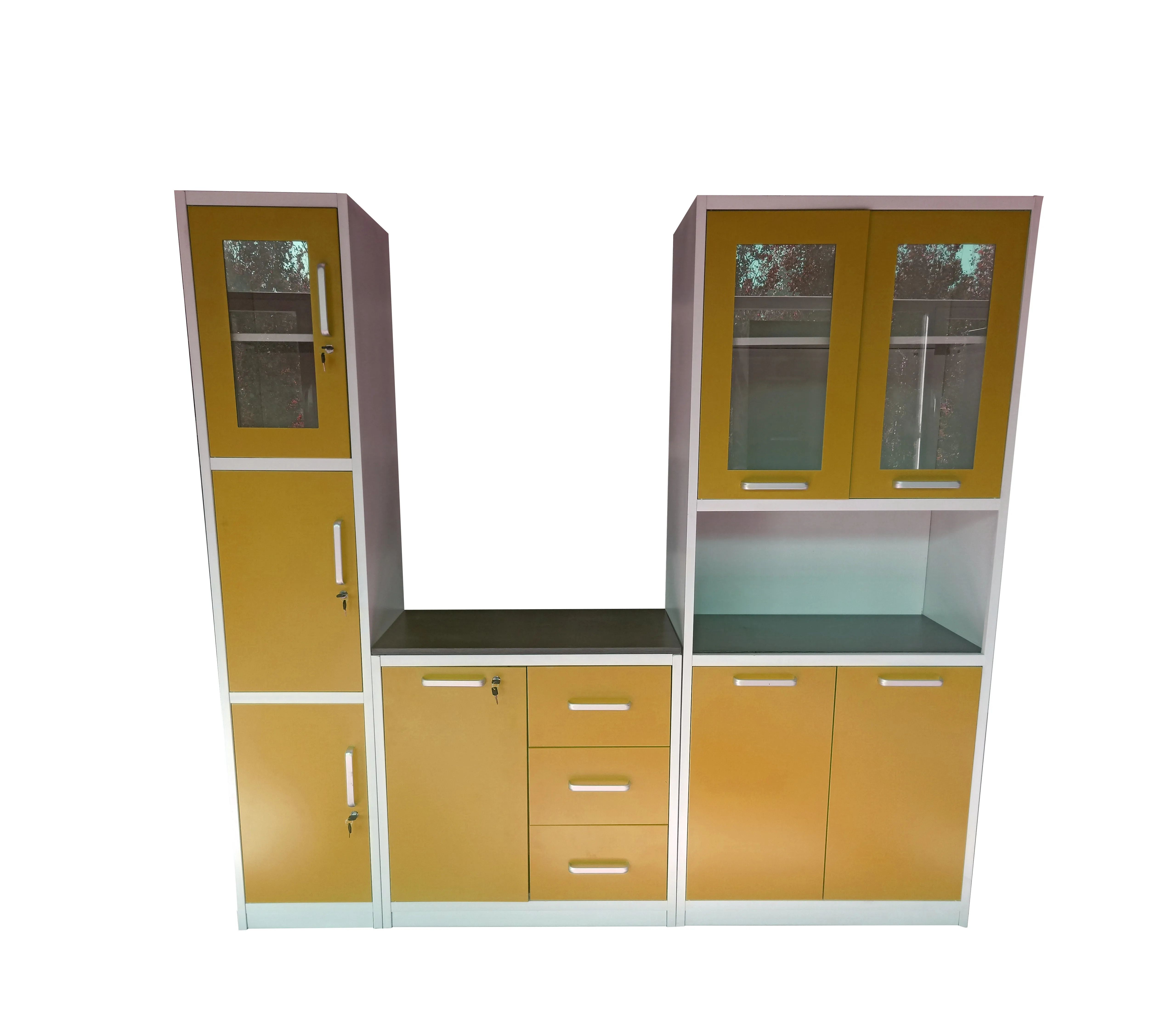 Cheap modern custom home furniture style steel kitchen cabinet modern