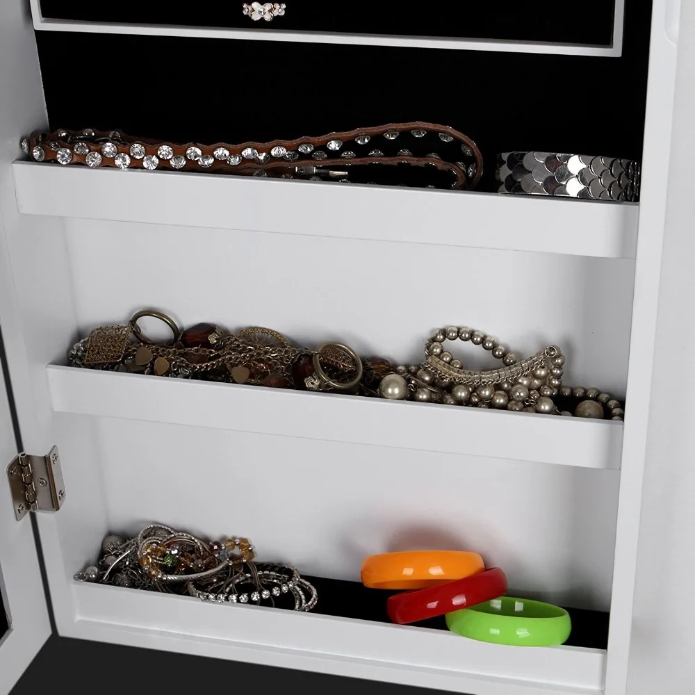 MDF wooden wall hanging in wall door mirror jewelry cabinet