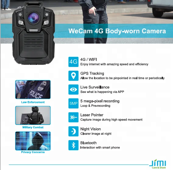  Jimi V5 Wifi 4G GPS полицейская нательная камера видеонаблюдения живой ЖК-экран 2 0 дюйма