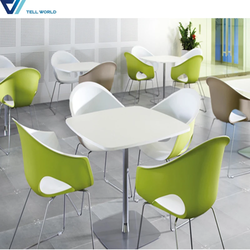 
Fast food chinese acrylic solid surface restaurant dinning table and chairs 