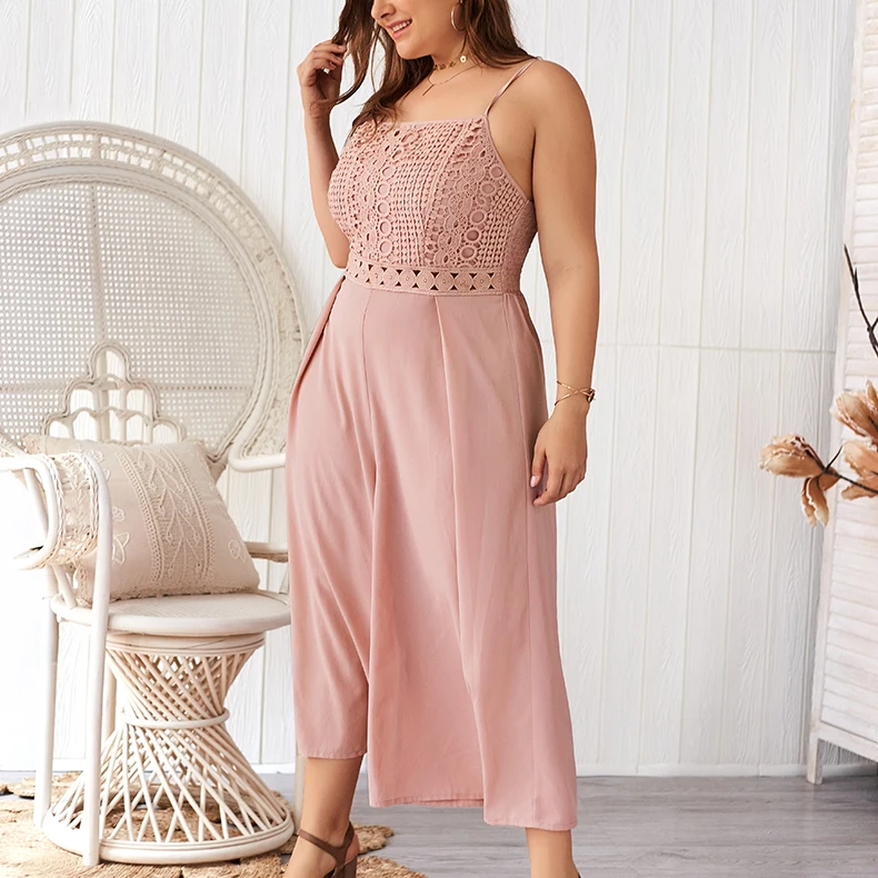 2022 new Sling dress Sexy and unrestrained Lace Siamese Party beach skirt Large size Vacation style dress