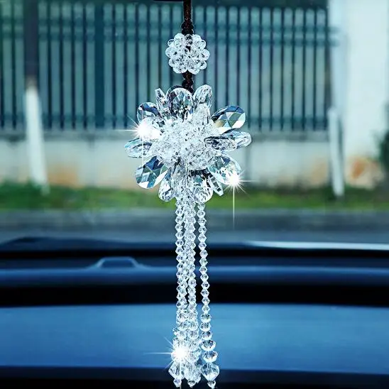 Handmade high grade car accessories  jewelry crystal decorations interior mirror  car hanging pendant