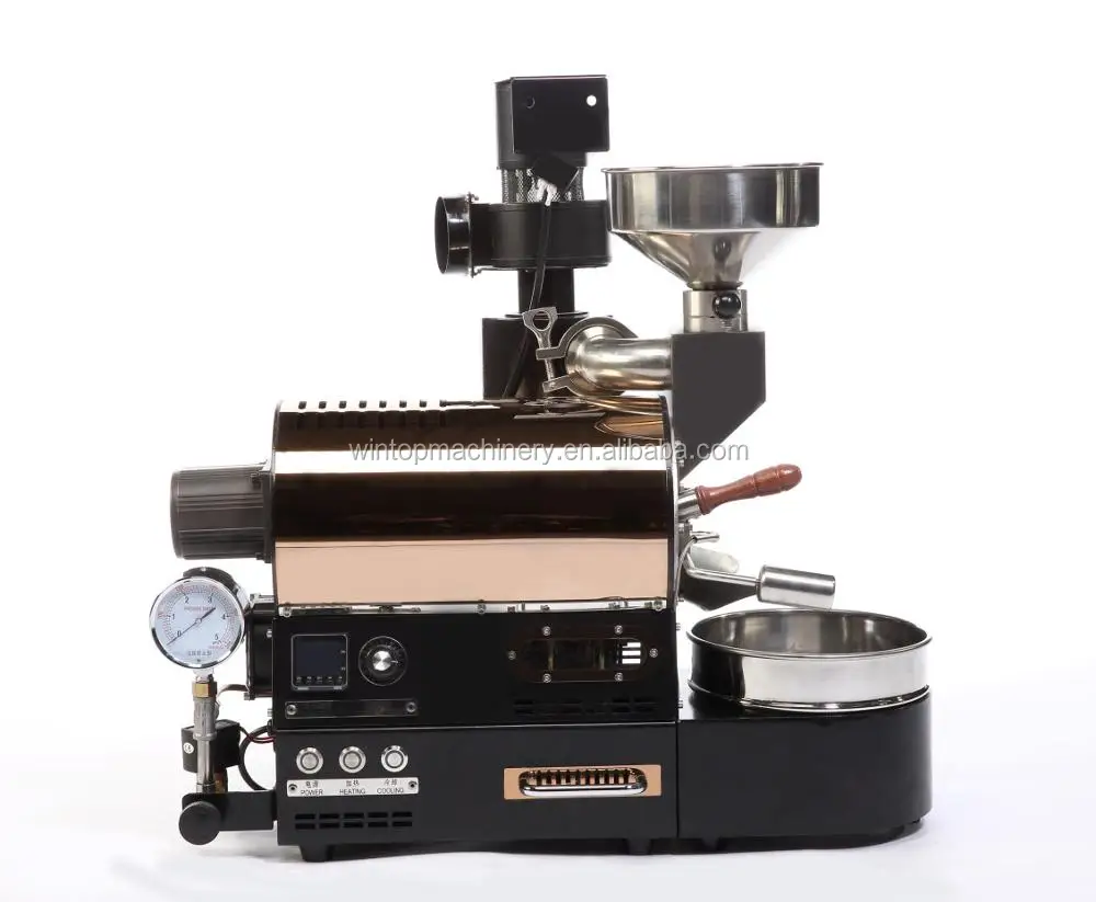 Wintop mini carbon steel 300g coffee roaster machine lpg gas coffee bean roasting machines for Home Shop Office Hotel use