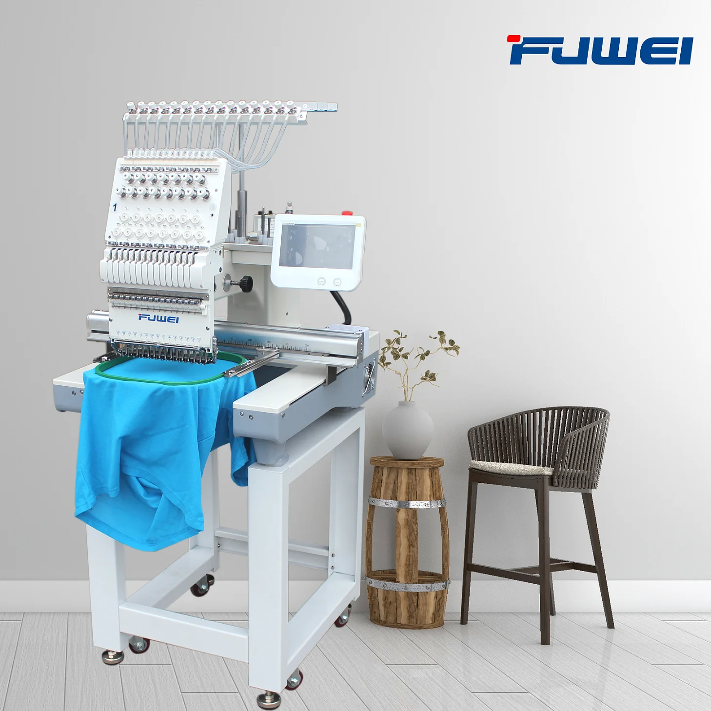  Машина для вышивки плоских футболок 1 головка 15 игл