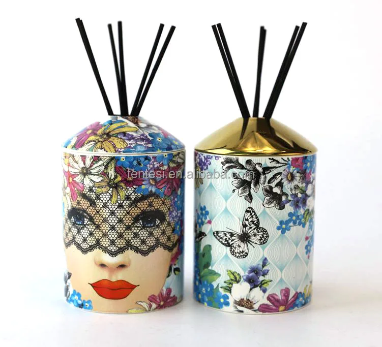 Custom Gift Set Home Fragrance Decoration Luxury Reed Diffuser Ceramic Aroma Diffuser Bottle