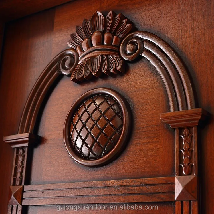 luxury China factory antique carved solid wood double door design entrance door