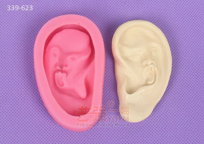 
fondant chocolate ear mould,silicone gum paste ear mold,fondant cake stencil fondant cake tools 