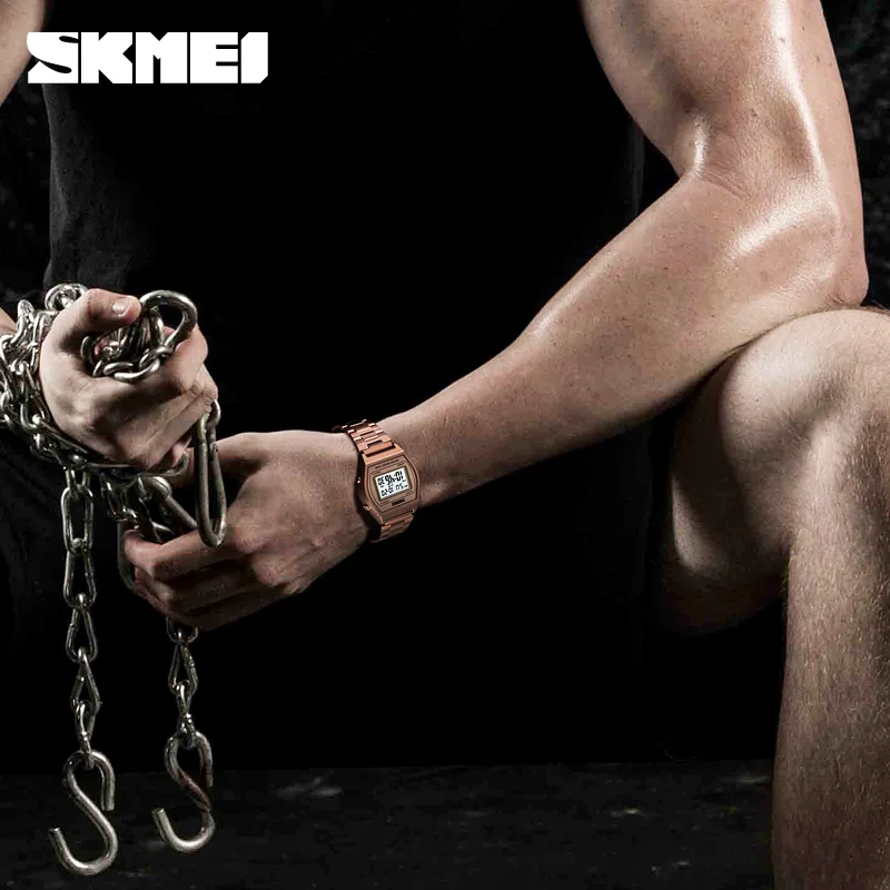 alibaba china watches SKMEI 1328 fashion digital waterproof men gold watches luxury jam tangan pria