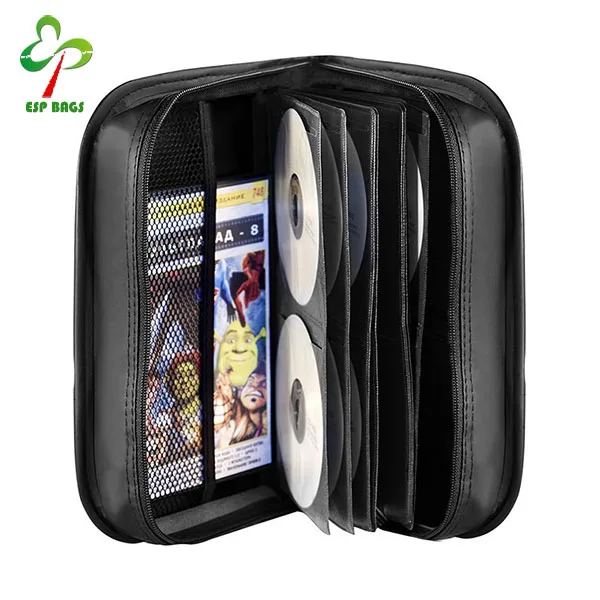 Portable Durable 120 CD DVD Carrying Boxes w Plastic Sleeve, CD DVD Storage Case w Handle for Gift