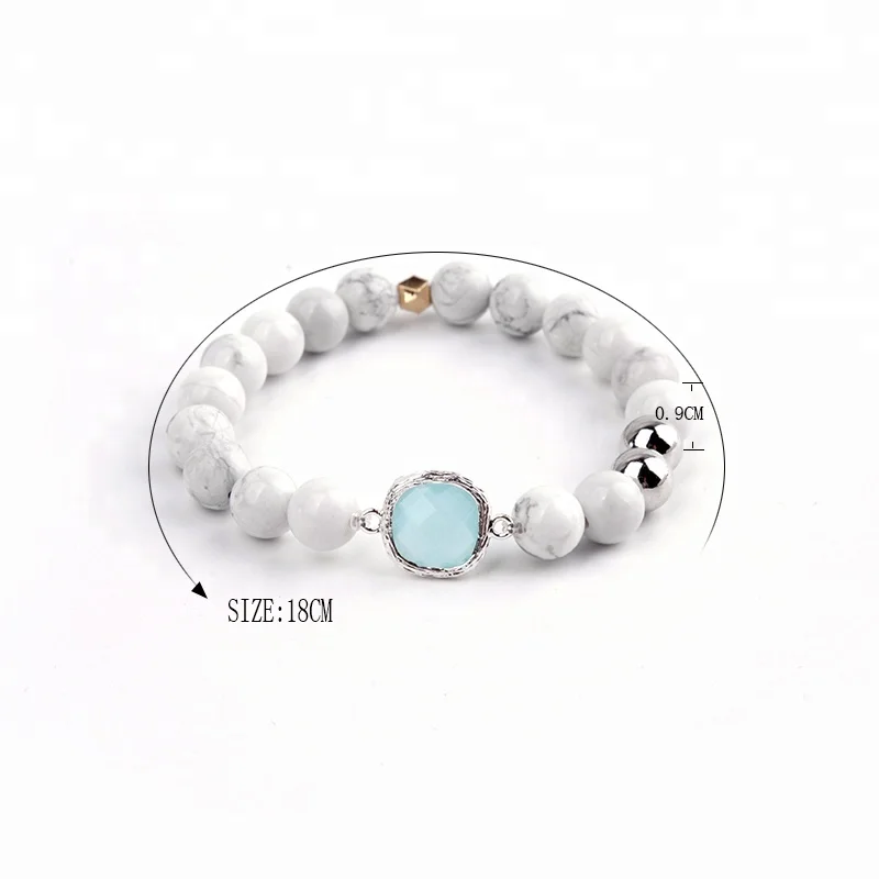
Wholesale Handmade Natural Stone Beads Crystal Glass Gemstone Charm Stretch Bracelet Jewelry 