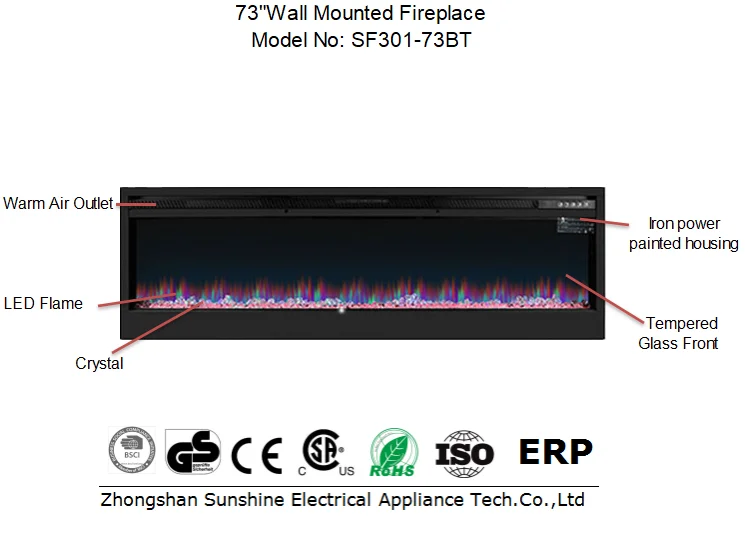 110V 220V Home Decorative Heater 3D Flame Recessed Wall Mounted Electric Fireplace Elektrische Sfeerhaard