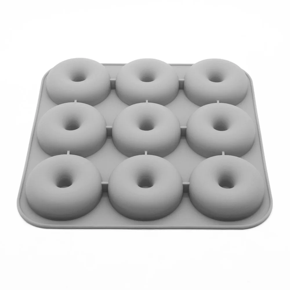 Silicone Donut Baking Pan Biscuit Mold, Makes 9 Full Size Donuts, Dishwasher and Freezer Safe