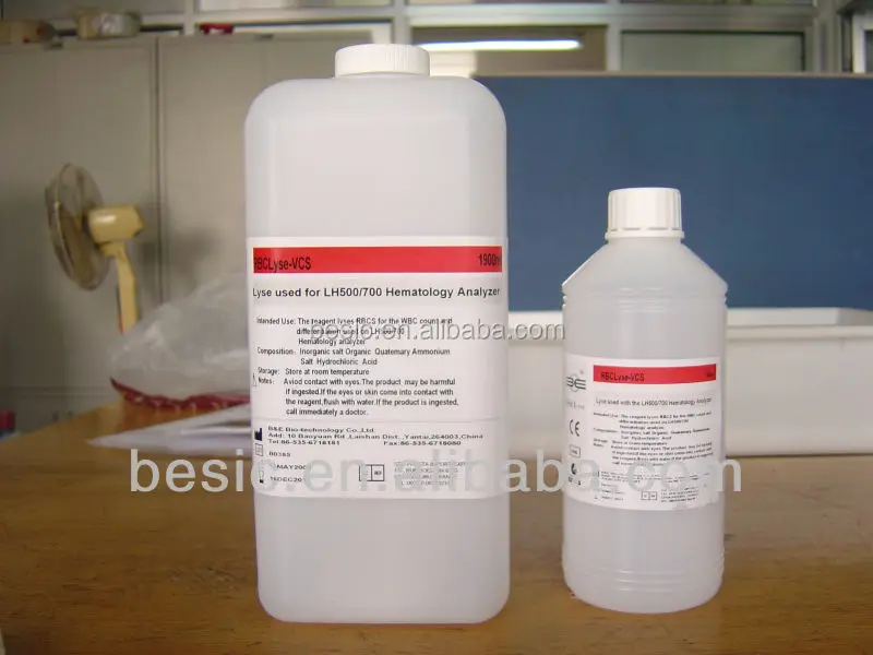 
Hematology reagents for Coulter, Abbott, Sysmex, ABX, Mindray, Nihon Kohden, Swelab 