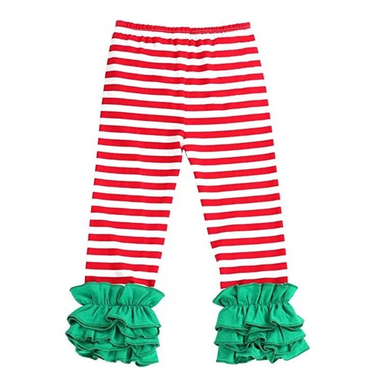 Новое поступление, рождественские штаны для маленьких девочек, оптовая продажа, детские леггинсы с принтом и оборками, леггинсы для детей