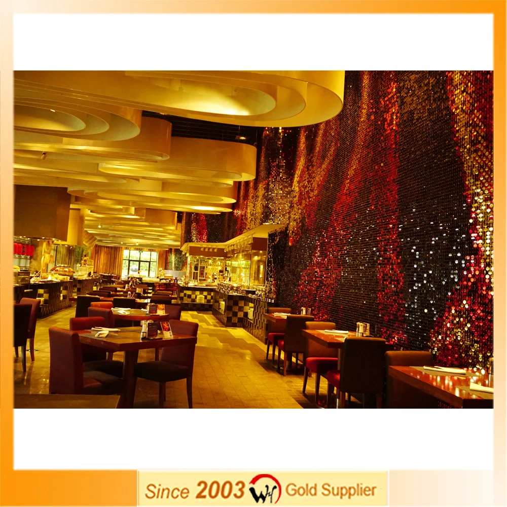 
Sequin Glitter Design Decorative Wallpaper for Restaurant 