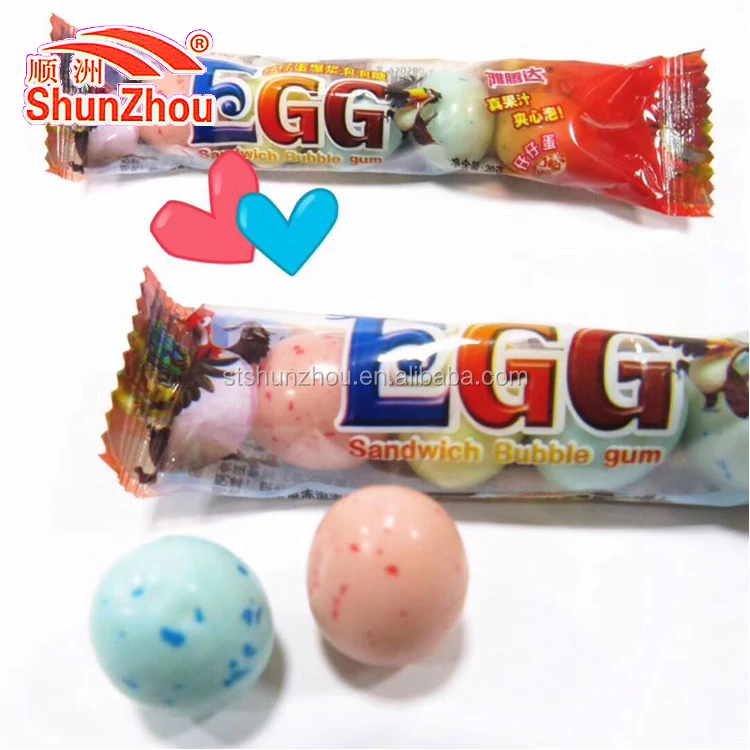 
ball shape bubble gum with jelly inside 