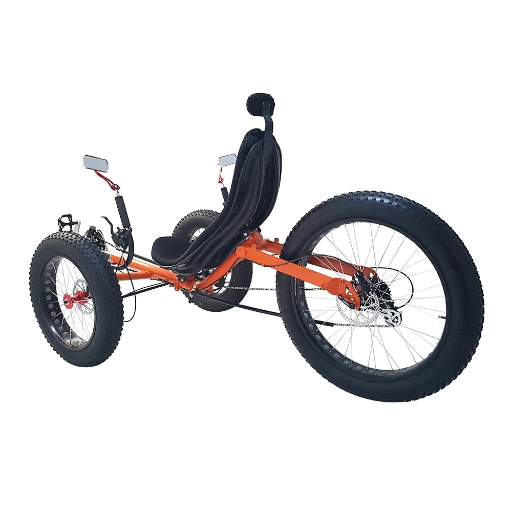 Folding 3 Wheels Fat Tire Recumbent Trike Tricycle for Traveling