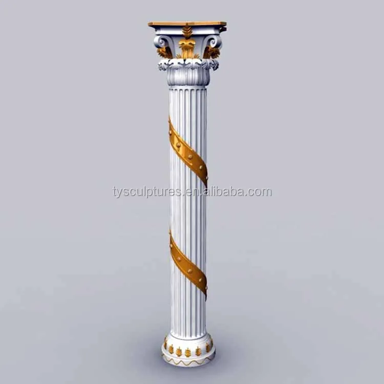 small size antique Roman style stone white marble columns pillars for home garden building decoration
