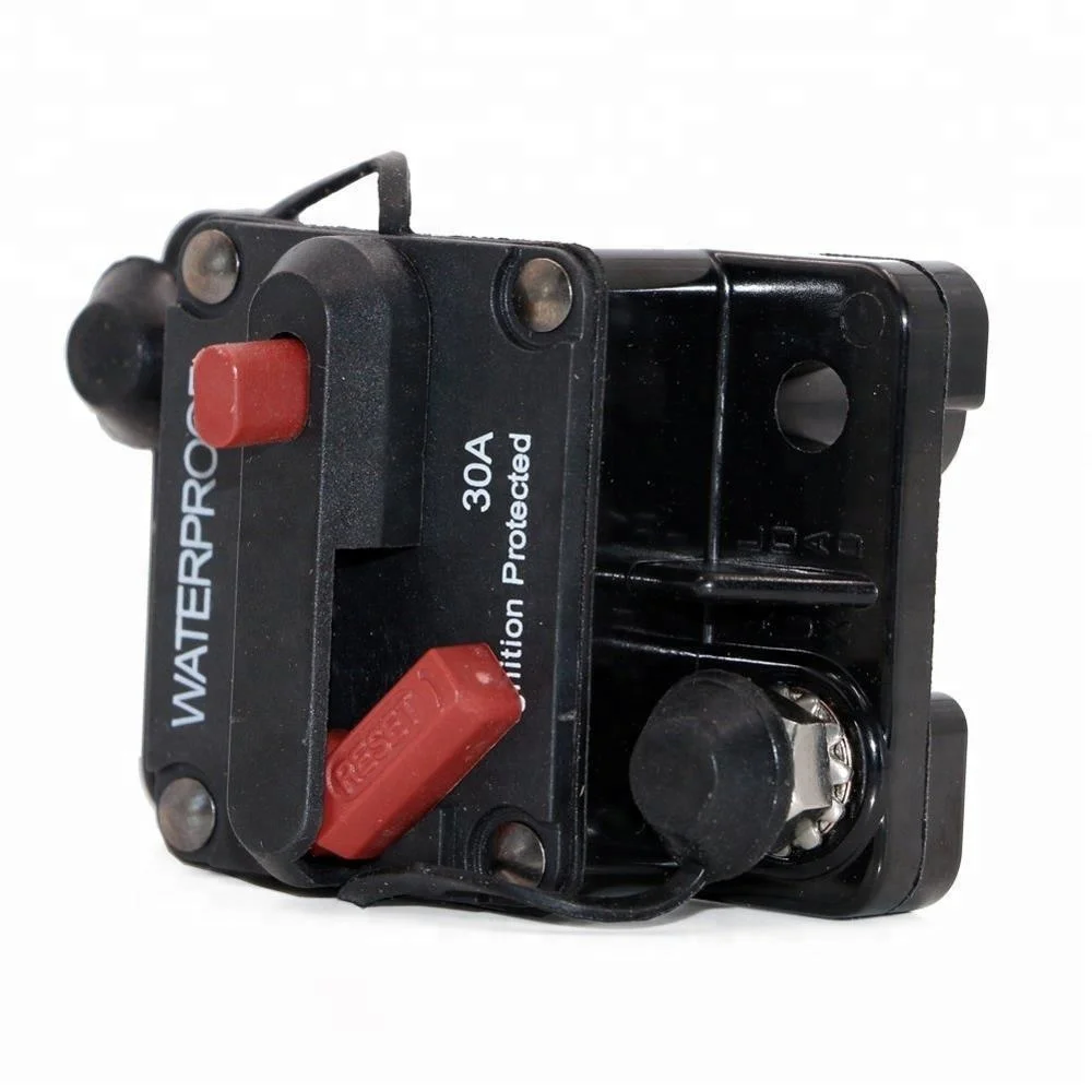30 Amp Surface-Mount Circuit Breakers with Manual Reset for Car Truck Rv ATV Marine Trolling Motor 12V- 48V DC, Waterproof (30A)