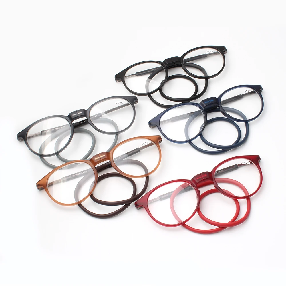 Hot sale Round tr90 clic magnetic men women reading glasses