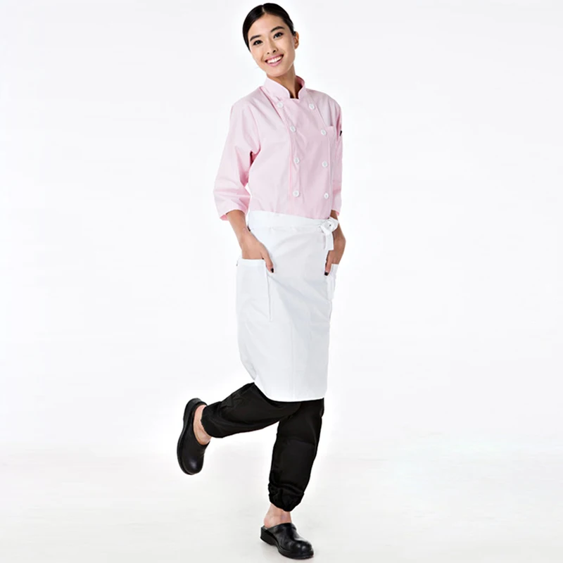 Professional China Manufacturer Kitchen Chef Cookware Restaurant Waiter Waitress Long Sleeve Ladies Chef Coat