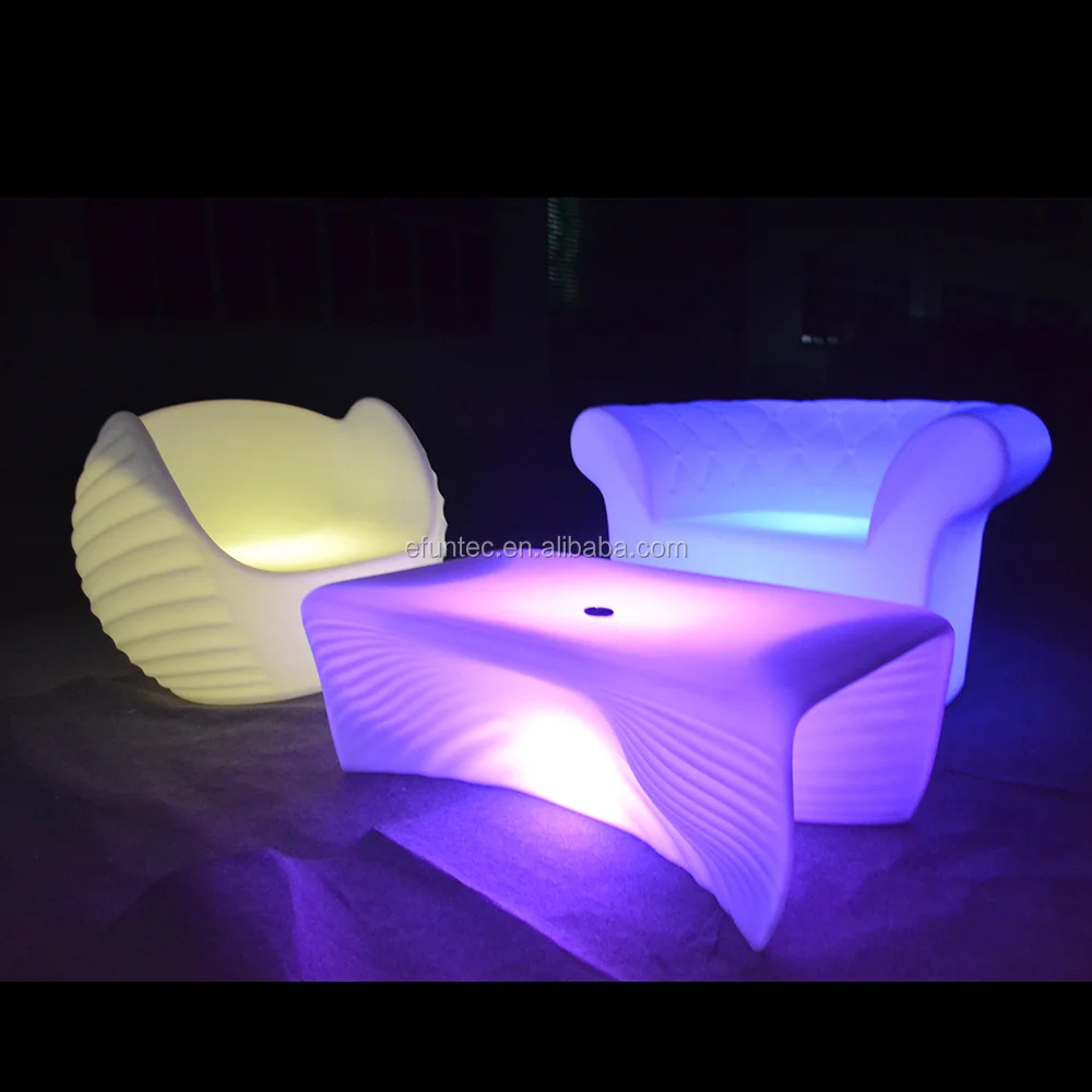 New 2021 Modern Design Bar Furniture 16 Colors Changing Glowing Light Lounge Sofa Illuminated Single Furniture Led Sofa