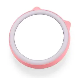 Handheld pocket travel power bank led lighted makeup vanity mirror