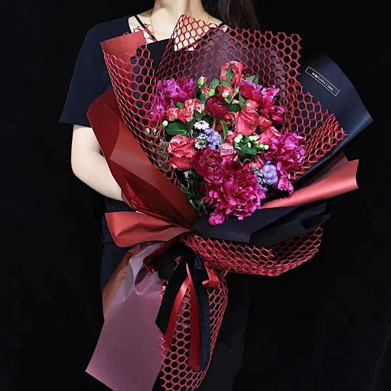
Hot Sale Cilrcle Holes Florist Bouquets Paper For Flower Wrapping Mesh 