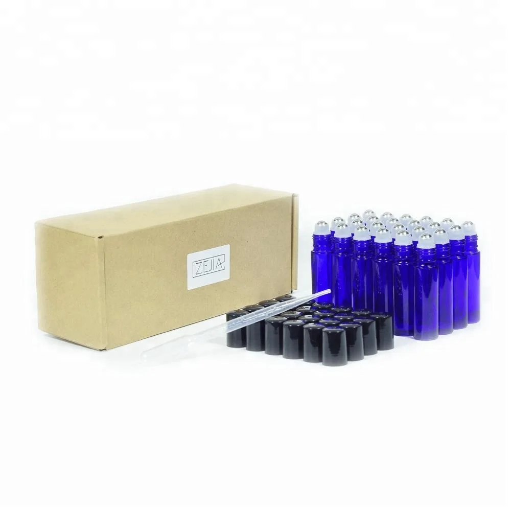 10ml essential oil roller on blue glass bottles