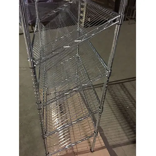 chrome plating surface wire shelving for bread with slant shelf