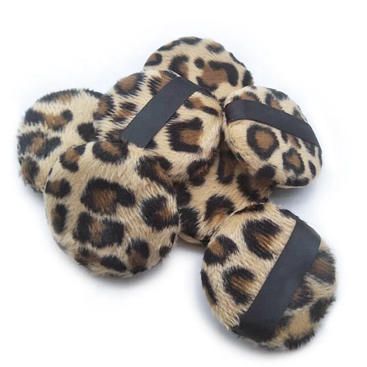 Factory wholesale 2019 New Arrival  Beauty Cosmetic Makeup Powder Puff Leopard Print lovely Fluffy puff