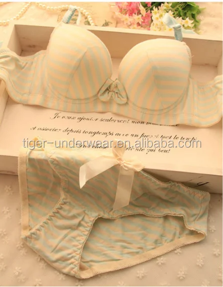 Stripe Ladies Sexy Panty and Bra Sets