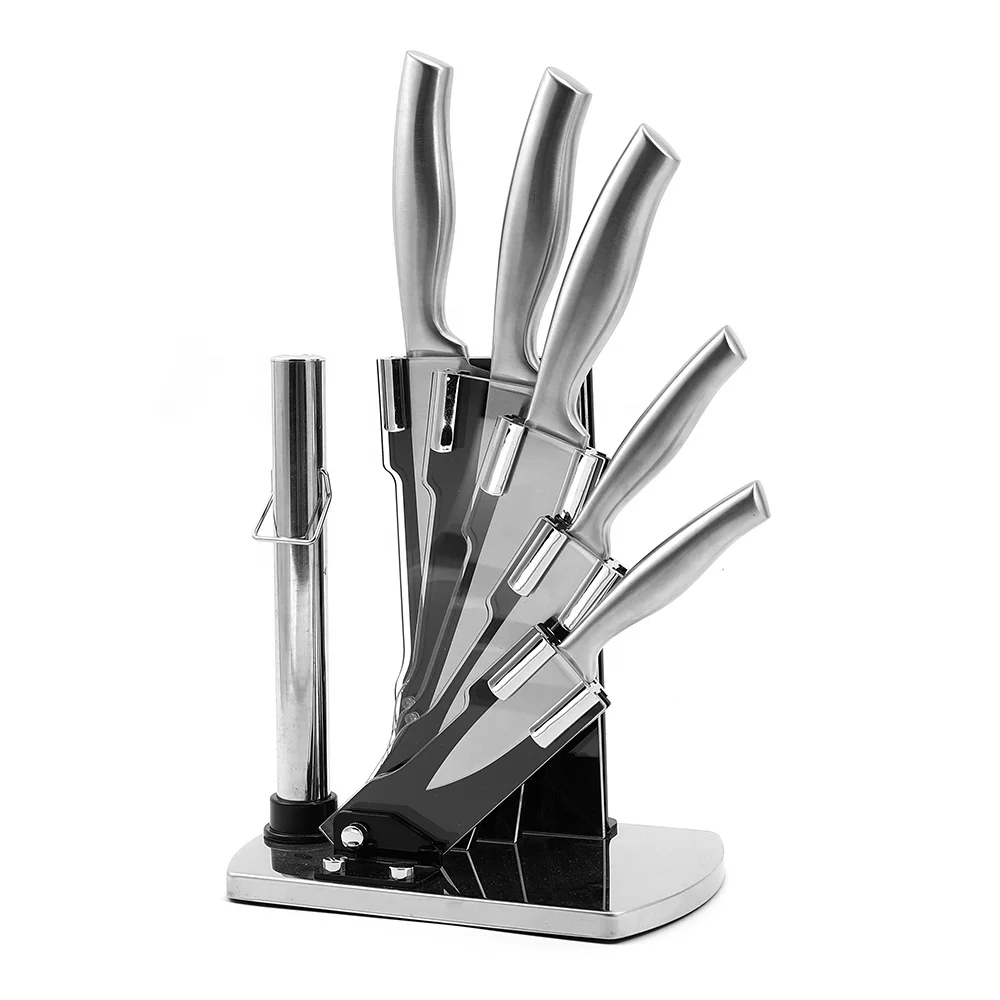 
Rotatable base design acrylic kitchen knife block knife stander holder 