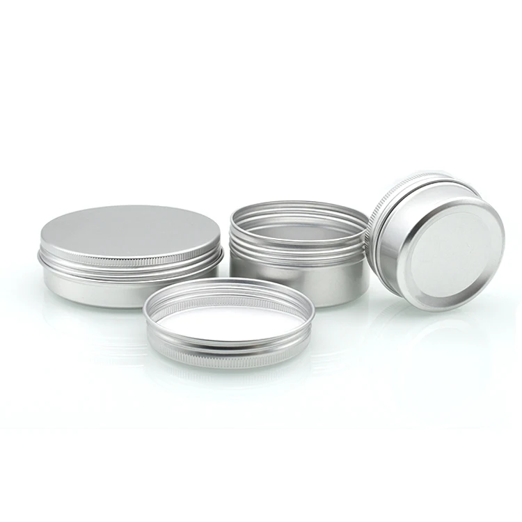Round Cosmetic Metal Candle Container Aluminum Tin Jar For Lip Balm