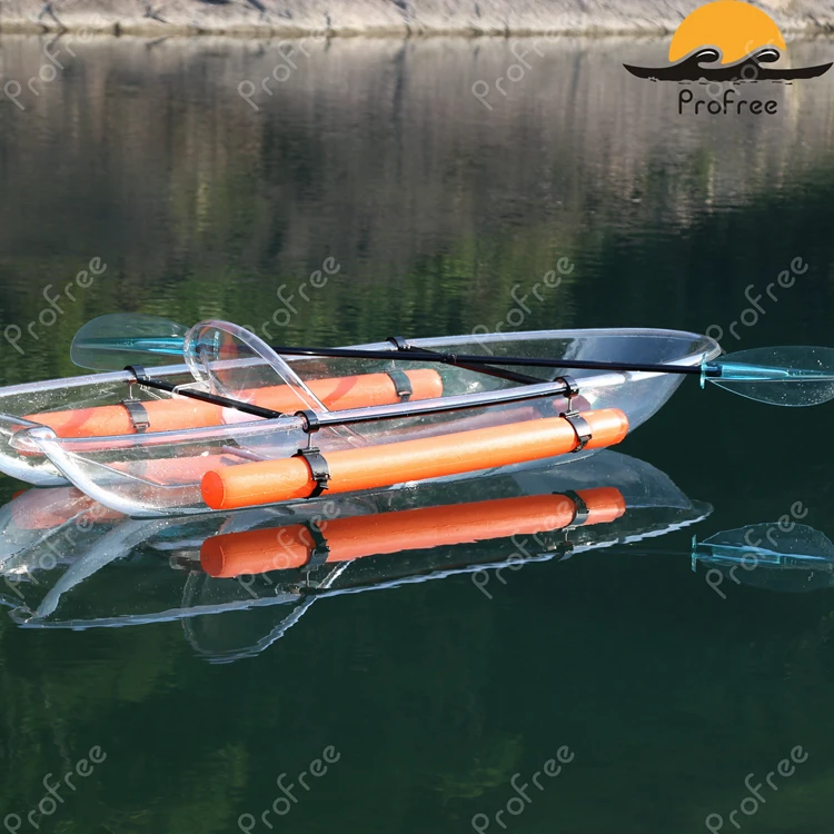 
Clear plastic kayak PC Rowing boat kayak canoe with outrigger 
