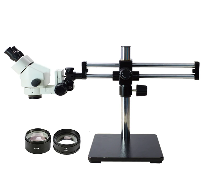 Double Arm Boom Stand 3.5X-90X Binocular Stereo Zoom Microscope
