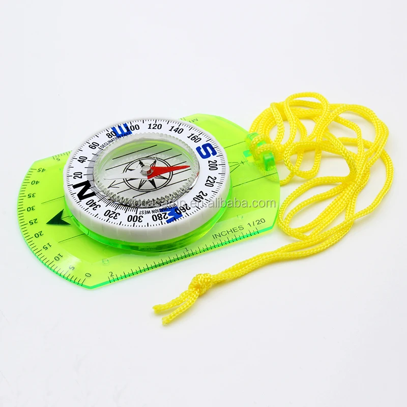 acrylic light green orienteering scale ruler protractor map compass pocket map compass