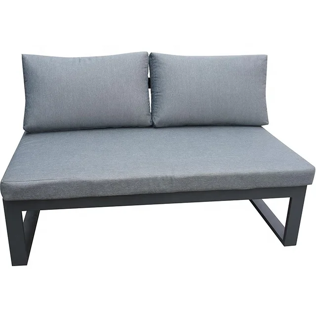 Outdoor Thick Cushioned Aluminum Couch Sectional Lounge Sofa Sets with Side Table Weather Resistant L-Shaped Seating Group