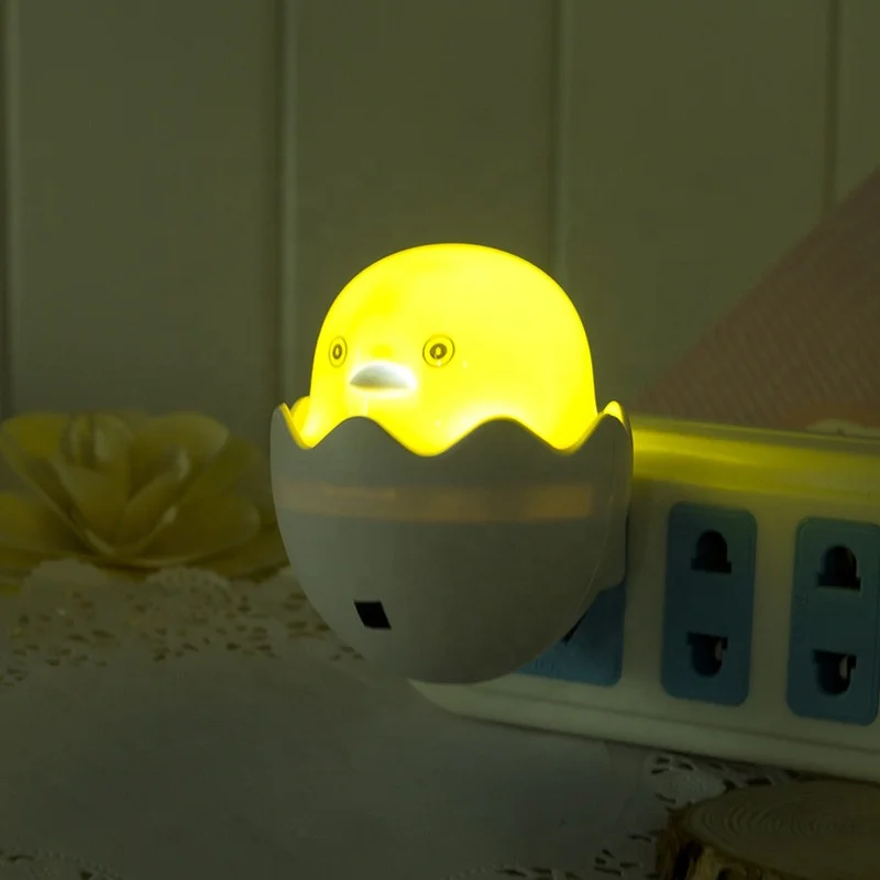 New Intelligent LED Light Controlled Induction Cute Yellow Chick Egg Lamp