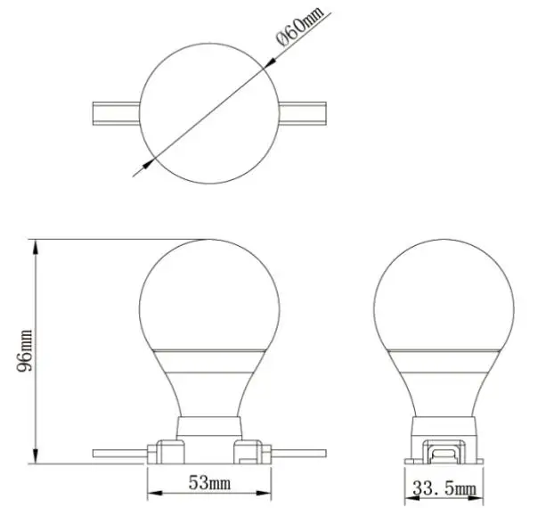 Outdoor Decoration Bulbs 1.44w Christmas lamp Led Bulb String Light Waterproof Led String Light