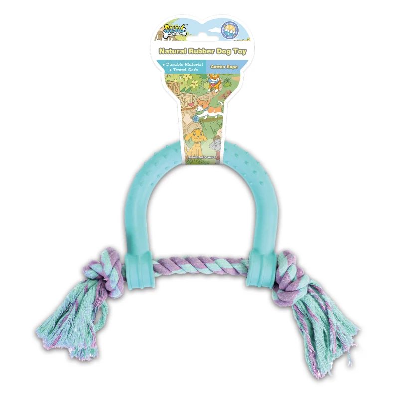 499 MOQ  Customizable Colors Pet dog Chew Toys  Cotton Rope rubber wholesale dog food dispenser durable for chewing treat ball