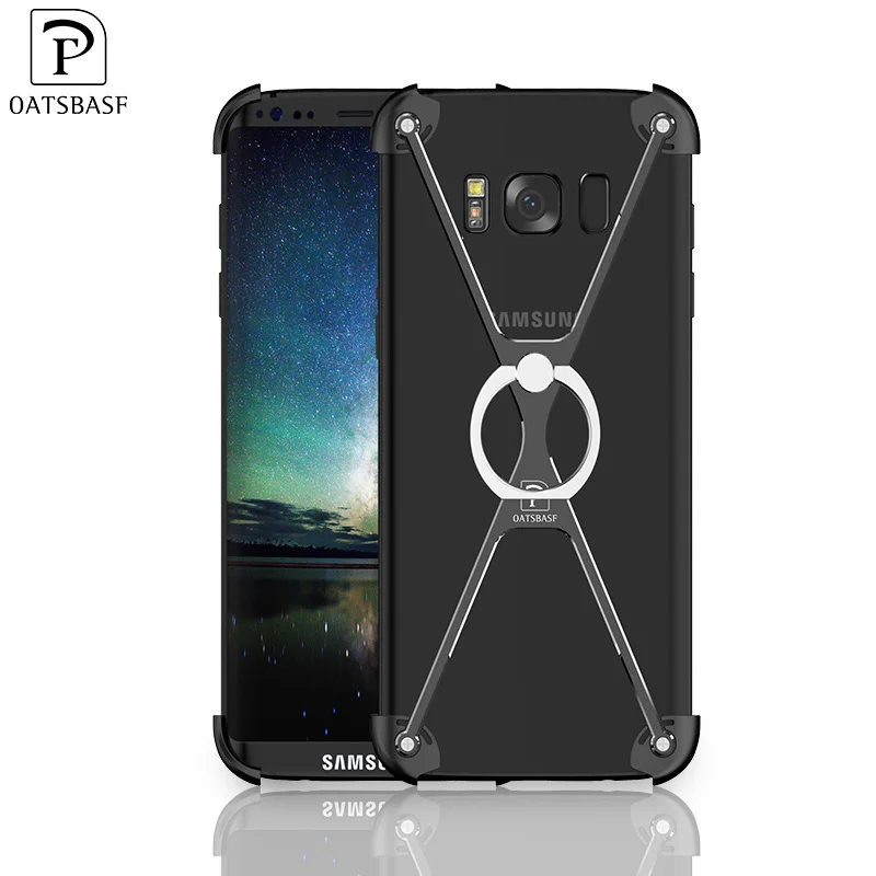 Роскошный металлический логотип смартфон задняя крышка мобильный сотовый Чехол Для Телефона Крышка для Samsung Galaxy S8 плюс