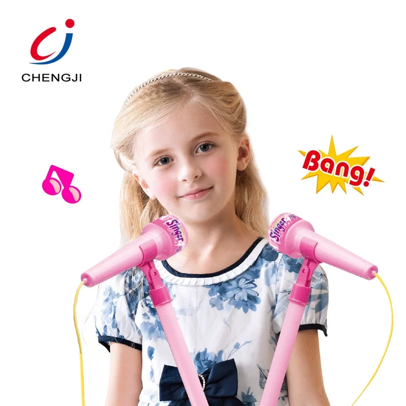 Electric plastic musical instruments karaoke microphone toy for kids