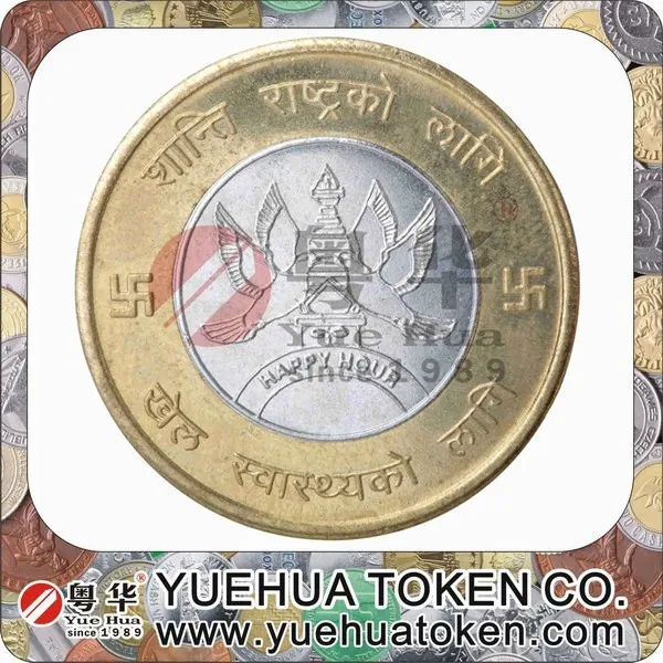 Cheap custom high quality metal brass token coin